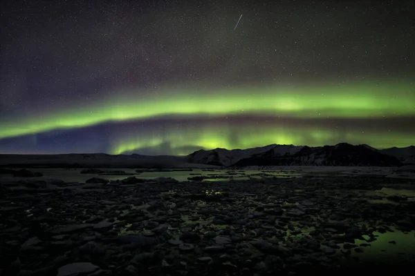 Aurora Borealis Northern Lighs Sopra Jkulsarlon Islanda — Foto Stock