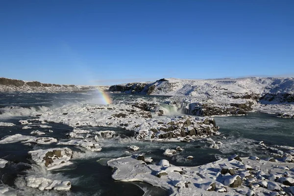 Urriafoss Inverno Selfoss Regione Meridionale Islanda — Foto Stock