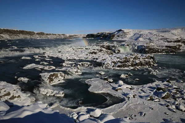 Urriafoss Winter Selfoss Southern Region Iceland — 图库照片