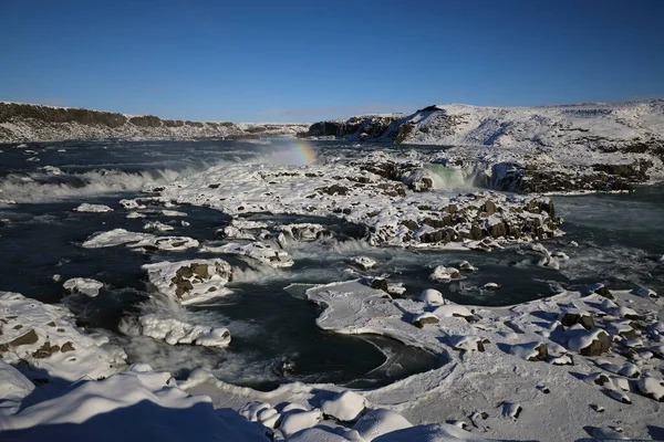 Urriafoss Vintern Selfoss Södra Regionen Island — Stockfoto