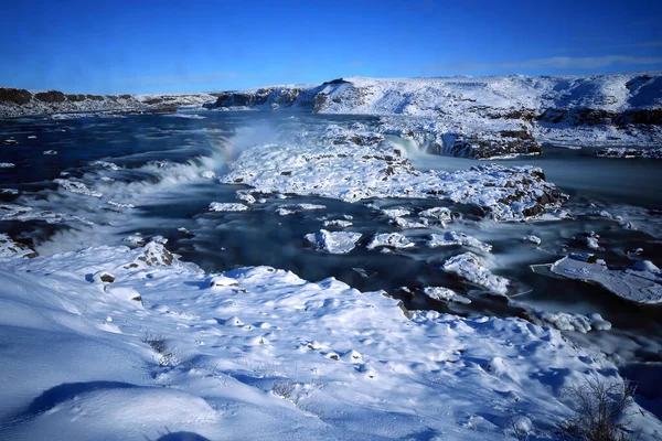 Urriafoss Winter Selfoss Zuidelijke Regio Ijsland — Stockfoto