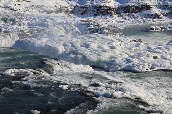 Urriafoss Winter Selfoss Zuidelijke Regio Ijsland — Stockfoto