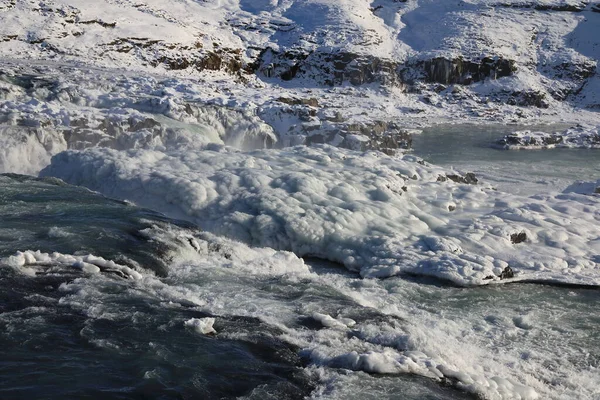 Urriafoss Vintern Selfoss Södra Regionen Island — Stockfoto