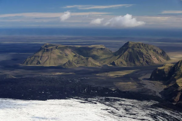 Krossarjokull Ledovec Myrdalsjokull Ledová Čepice Shora Island — Stock fotografie