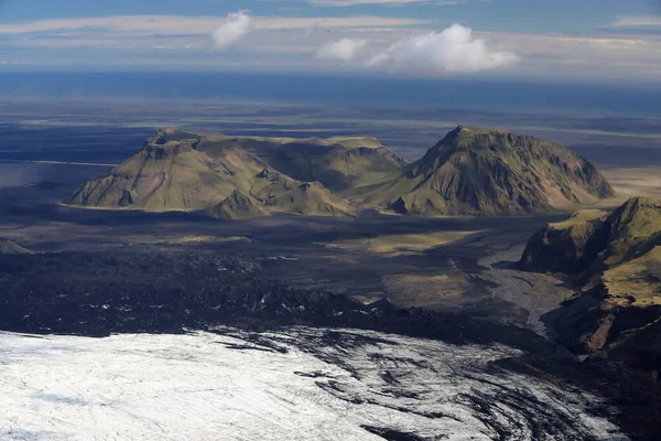 Ледник Кроссариокулл Ледник Мирдалсйокулл Сверху Исландия — стоковое фото