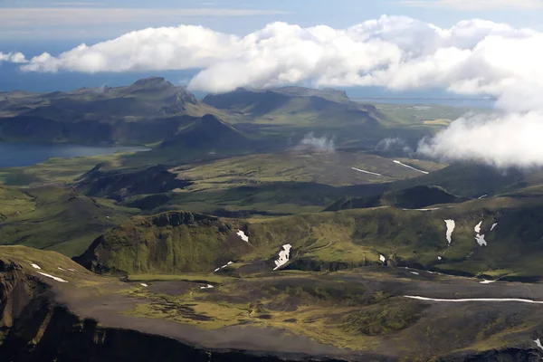 Lodowiec Krossarjokull Pokrywa Lodowa Myrdalsjokull Góry Islandia — Zdjęcie stockowe