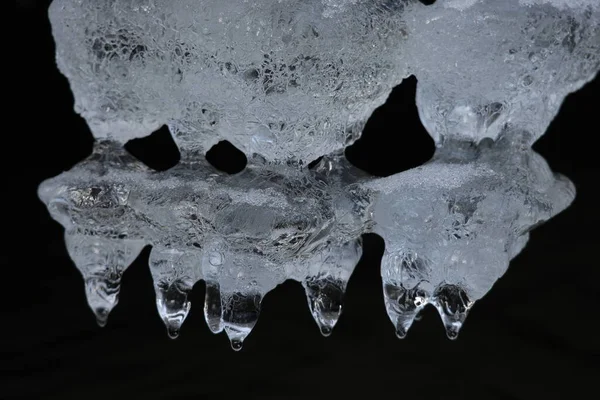 Formaciones Hielo Congeladas Arroyo Invierno Sajonia Alemania — Foto de Stock