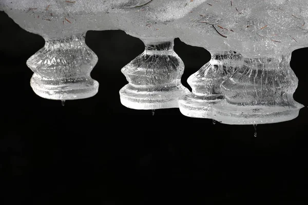 ปแบบน าแข งแช งบนล าธารฤด หนาว แซกโซเน เยอรม — ภาพถ่ายสต็อก