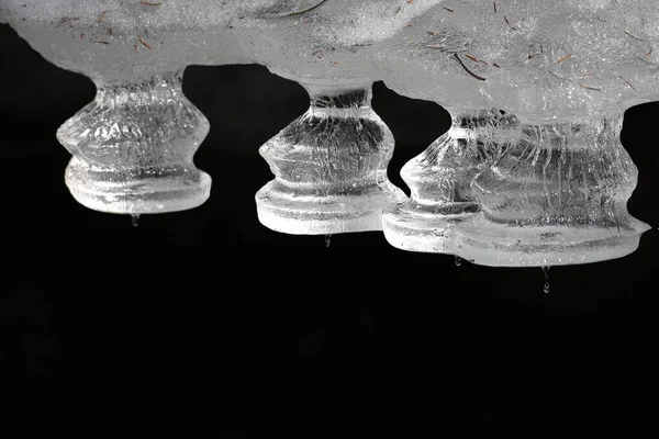 Frozen Ice Formations Winter Stream Saxony Germany — Stock Photo, Image