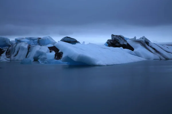 Gyönyörű Kilátás Jéghegyek Jokulsarlon Gleccser Lagúna Izland — Stock Fotó