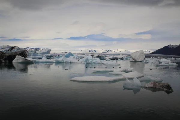 Όμορφη Θέα Του Παγόβουνα Jokulsarlon Παγετώνα Λιμνοθάλασσα Ισλανδία — Φωτογραφία Αρχείου