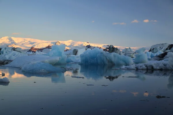 Όμορφη Θέα Του Παγόβουνα Jokulsarlon Παγετώνα Λιμνοθάλασσα Ισλανδία — Φωτογραφία Αρχείου