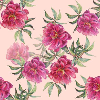 Dikişsiz desen şube şakayık.