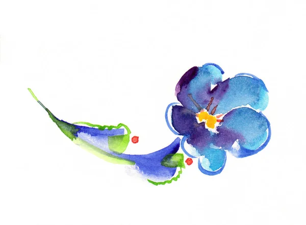 Akvarel Květiny Bílém Pozadí Květina Pro Letní Vzor Tkaniny — Stock fotografie