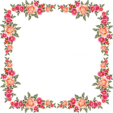 Suluboya gül buketi. Dekorasyon ve tasarım için güzel bir desen. Moda baskısı. Çiçeğin suluboya çizimlerinin zarif deseni.