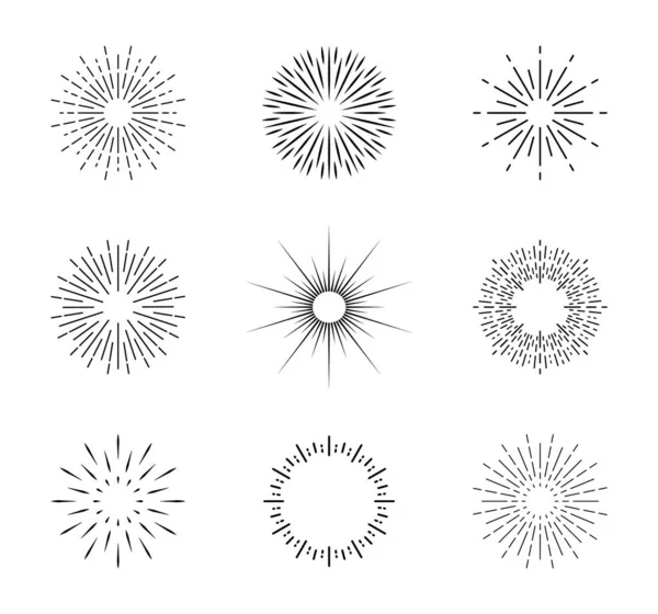 Éclat Soleil Coup Soleil Vintage Avec Des Étincelles Cercles Avec — Image vectorielle