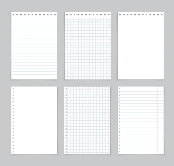 Papier Carnet Page Fiche Scolaire Contexte Éducation Bloc Notes Pour — Image vectorielle