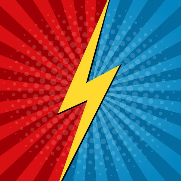 Comic Background Battle Superhero Cartoon Art Book Boom Hero Concept — Stock Vector