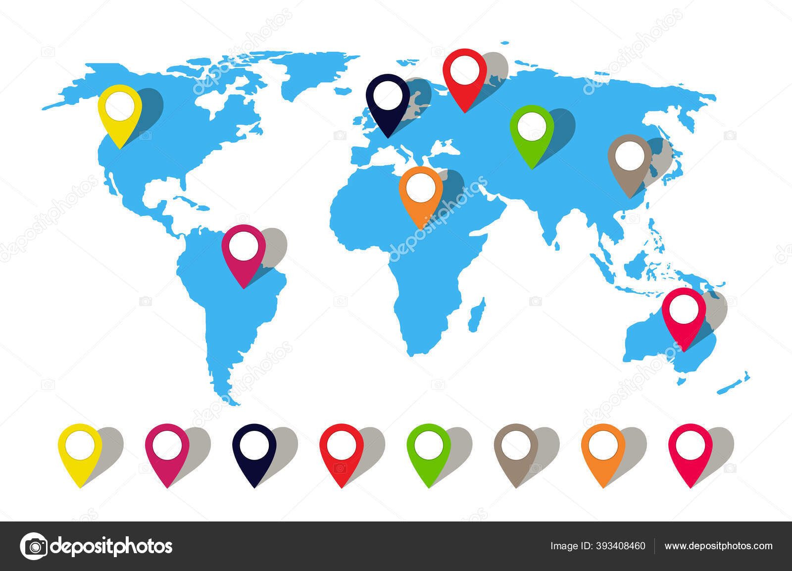 Tablero de mapa del mundo con pasadores para marcar el viaje mundial, hecho  a mano en Ohio, EE. UU. - Diseño: salpicaduras de color azul claro
