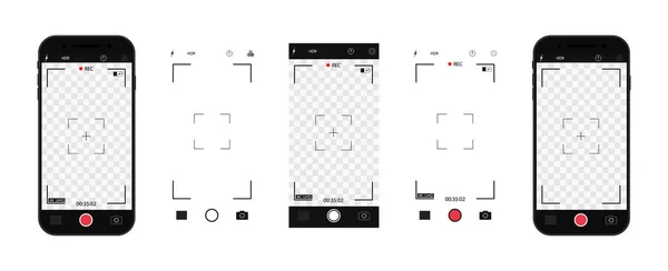 Interface Câmera Tela Telefone Foto Vídeo Celular App Para Registro — Vetor de Stock