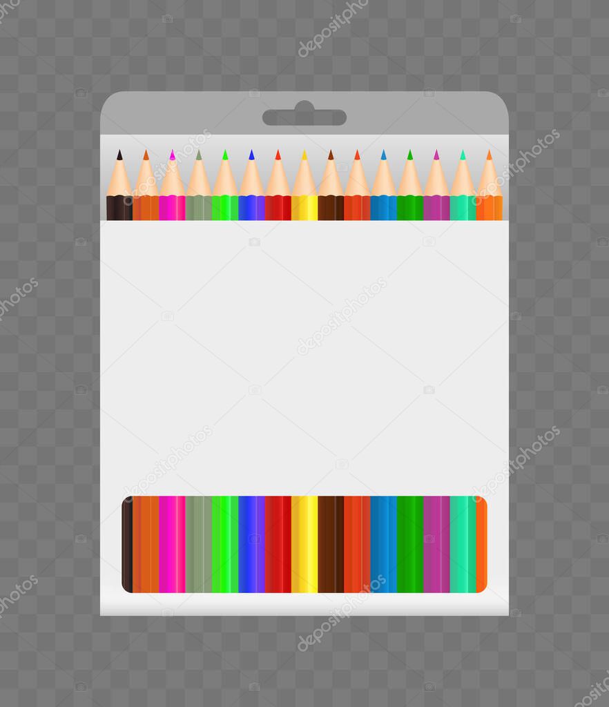 Download Pencils In Box Color Pencils Package Isolated Mockup Of Cardboard With Wooden Crayons For Kids School Advertising Packaging With Window Realistic Colored Stationery For Paper In Office Vector Premium Vector In PSD Mockup Templates