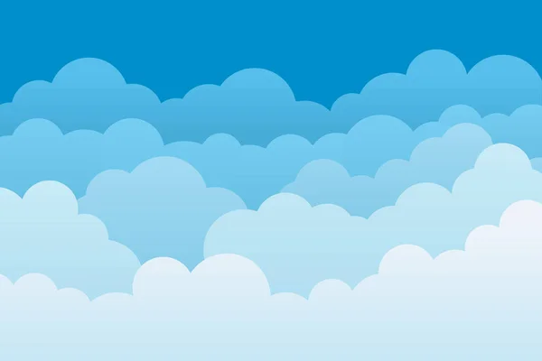 云彩背景天空卡通模式 抽象的蓝天 墙纸层次分明 白云与边界 高耸的自然 天气和云彩的旗帜 背景的轻模板 — 图库矢量图片