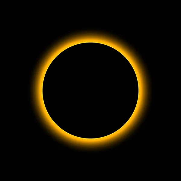 Eclipse Solar Eclipse Total Sol Fondo Del Planeta Luna Luz — Vector de stock