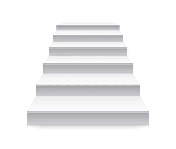 Лестница Белая Лестница Наверх Лестница Перед Подиумом Трехмерная Лестница Ступеньками — стоковый вектор
