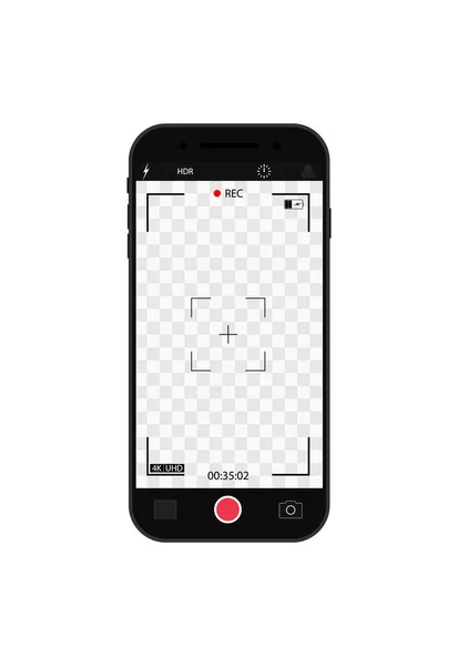 Запись Камеры Экране Cam Frame Интерфейсом Телефоне Фото Видео Видоискатель — стоковый вектор