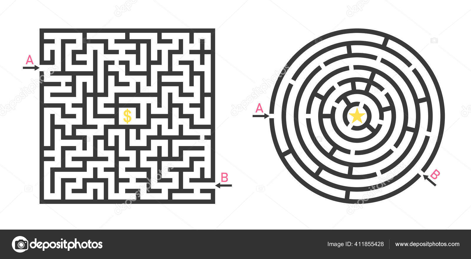 abstrait Labyrinthe puzzle labyrinthe avec entrée et sortie