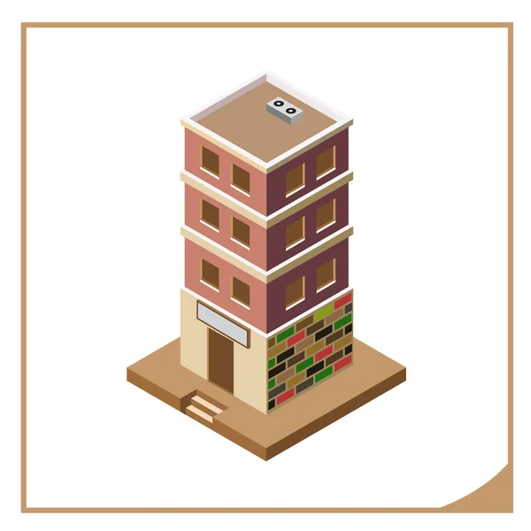 Vector Isometric Icon Apartment Building City Infrastructure — Stock Vector