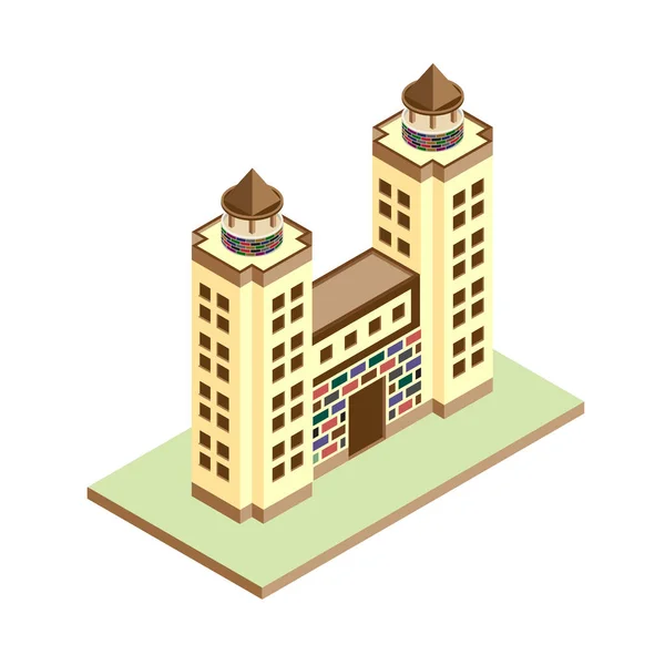 Vektor Isometrisches Symbol Gebäude Städtische Infrastruktur — Stockvektor
