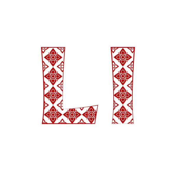 Letter Logo Template Design Made Line Thai Art Pattern — Stock Vector