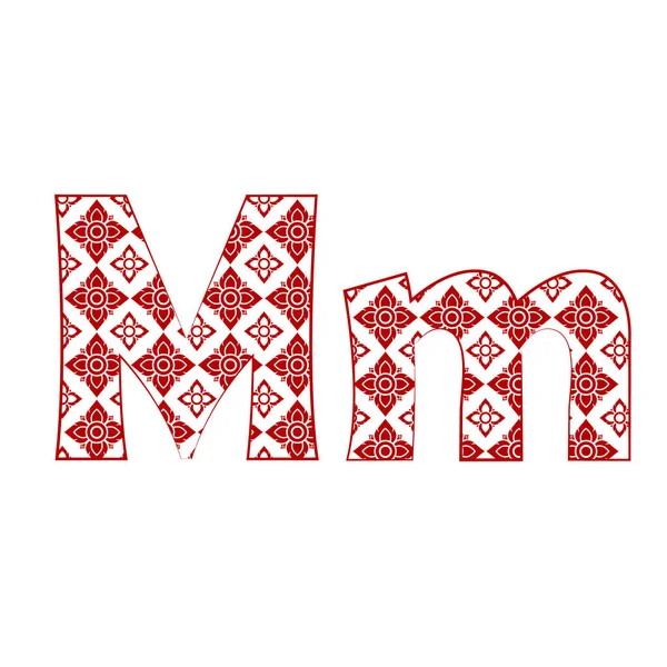 Lettre Modèle Logo Design Fabriqué Partir Motif Art Thaï Ligne — Image vectorielle