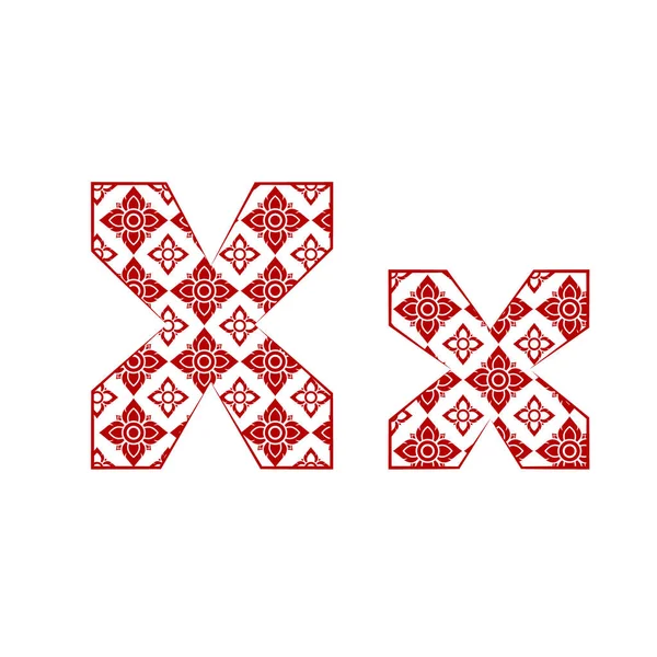 Буква Шаблон Логотипа Дизайн Изготовлен Линии Тайского Искусства Шаблон — стоковый вектор