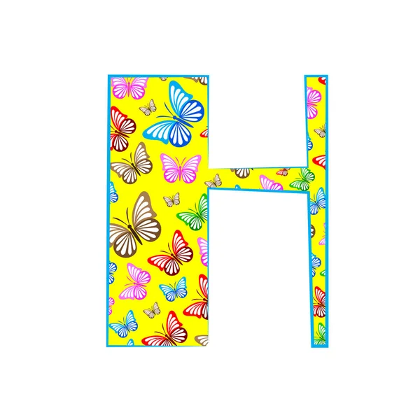 文字Hロゴアイコン蝶から作られたデザイン — ストックベクタ