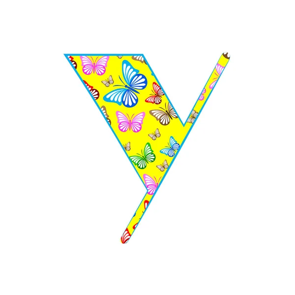 用图标蝴蝶做的字母Y标志设计 — 图库矢量图片