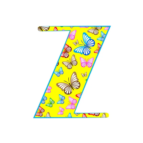 文字Zアイコン蝶から作られたロゴデザイン — ストックベクタ