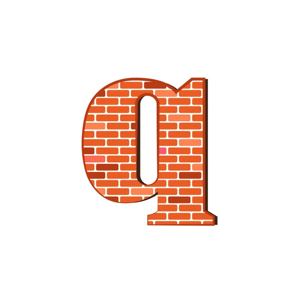 Letter Red Brick Wall Texture White Background — Stock Vector