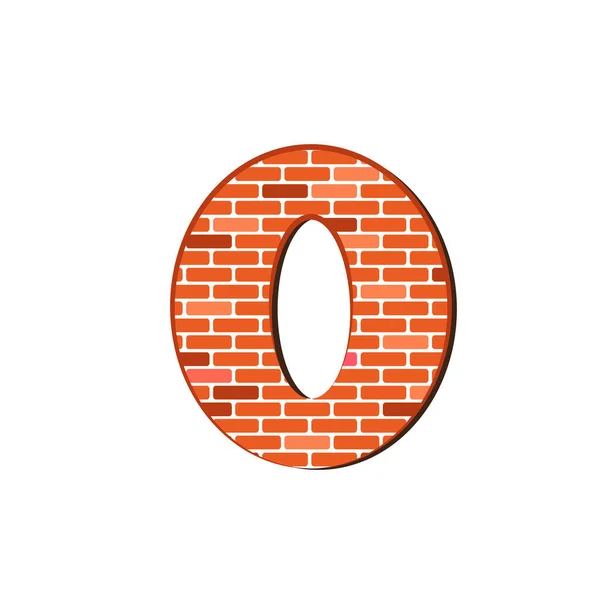 Letter Red Brick Wall Texture White Background — Stock Vector