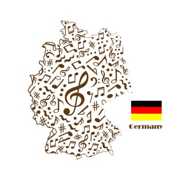 Almanya harita bayrağı müzik notalarından yapıldı.