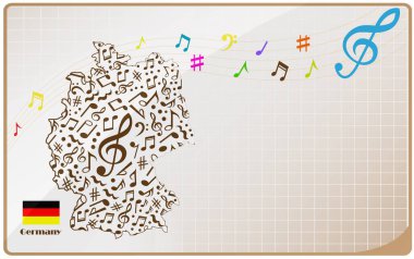 Almanya harita bayrağı müzik notalarından yapıldı.