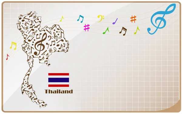 Flaga Mapy Tajlandii Wykonane Nut — Wektor stockowy