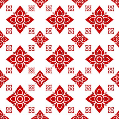 Tayland desenli kusursuz desen, Vektör desen çizimi.