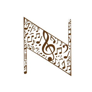 Soyut vektör alfabesi - n müzik notalarından yapılmıştır - alfabe kümesi