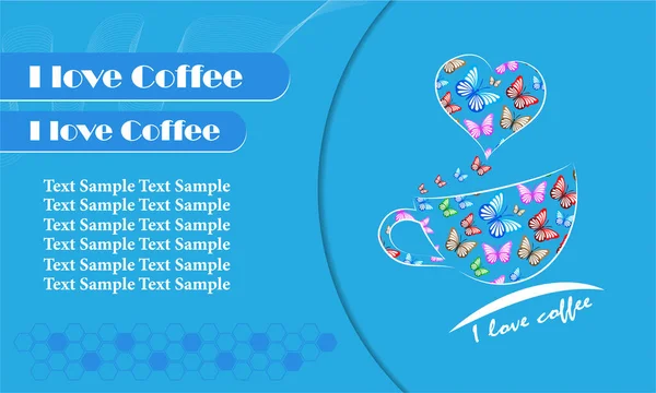 Kahve Logosu Basit Zarif Bir Kafe Vektör Çizimi Poster Reklamları — Stok Vektör