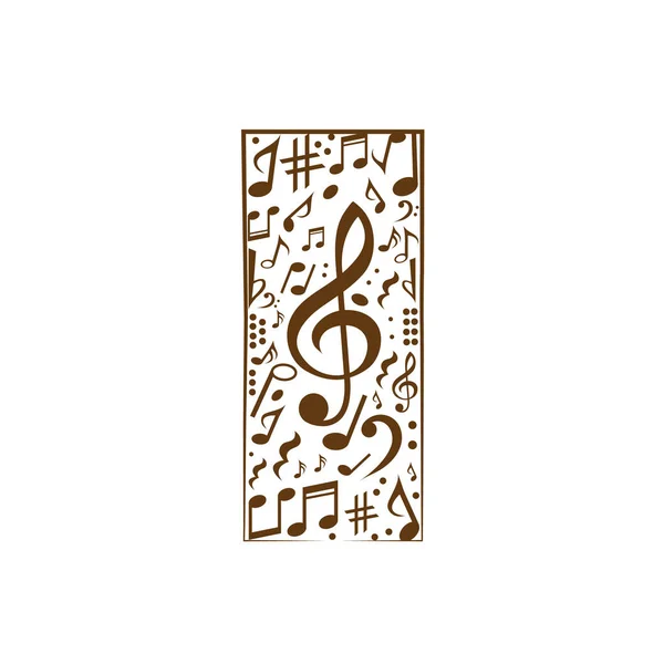 Alfabeto Vectorial Abstracto Hecho Notas Musicales Conjunto Alfabetos — Vector de stock