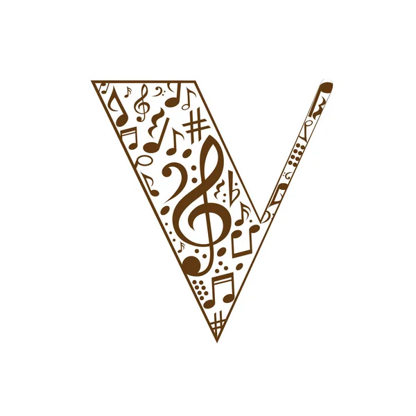 Alphabet Vectoriel Abstrait Partir Notes Musique Alphabet — Image vectorielle