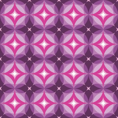Yıldız, arka plan vektör soyut tasarımını şekillendirir. Geometrik kusursuz desen leylak, mor, pembe renklerde. Bu yıldız figürlerinin dekoratif mozaik duvar kağıtları. Vektör illüstrasyonu.