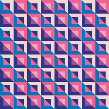 Web sitesi, broşür, sunum, reklam promosyonu için arka plan soyut grafik tasarımı. Geometrik dikişsiz desen çapraz zincir etkisi. Üçgen şeklinde. Vektör illüstrasyonu.  